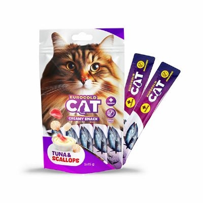 EUROGOLD CAT KREMA SIVI ÖDÜLÜ TUNA-DENİZ TARAKLI 5x15 GR 5 Lİ*12